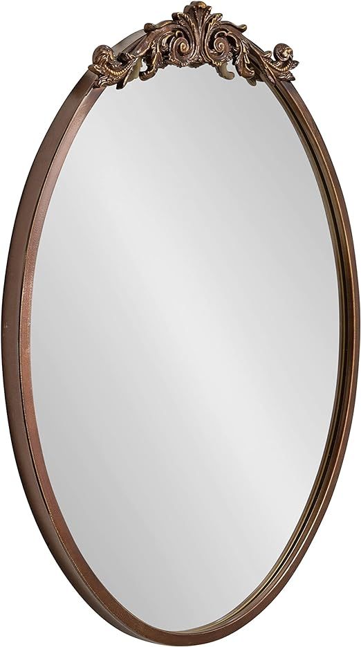 Kate and Laurel Arendahl Ornate Glam Oval Mirror, 18 x 24, Bronze, Dramatic Baroque Style Wall Mi... | Amazon (US)