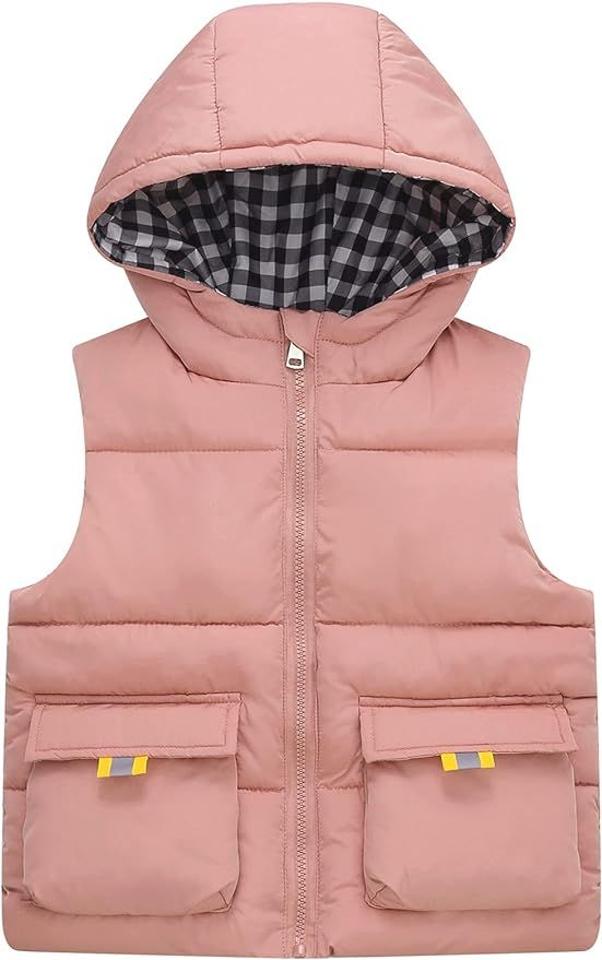 Happy Cherry Down Vest Kids Water-resistant with Hood Lightweight Sleeveless Coat Winter Cute Ves... | Amazon (US)