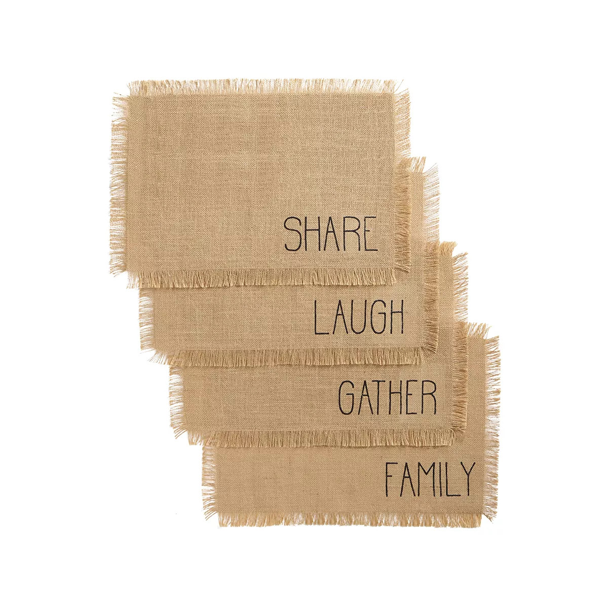 Farmhouse Living Sentiments Burlap Placemats, Set of 4 - 13" x 19" - Natural - Elrene Home Fashio... | Target