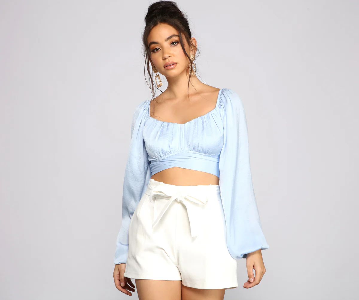 Sweet And Flirty Satin Crop Top | Windsor Stores