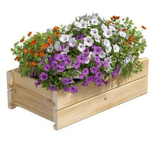 21 in. x 11 in. x 7 in. Cedar Wood Planter Box with Rail Mount Brackets | The Home Depot