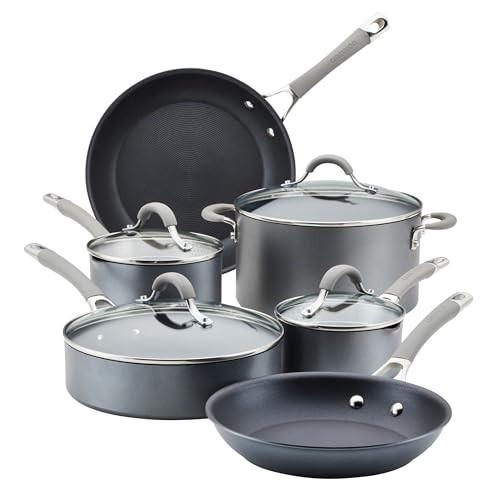 Circulon Elementum Hard Anodized Nonstick Cookware/Pots and Pans Set, 10 Piece, Gray | Amazon (US)