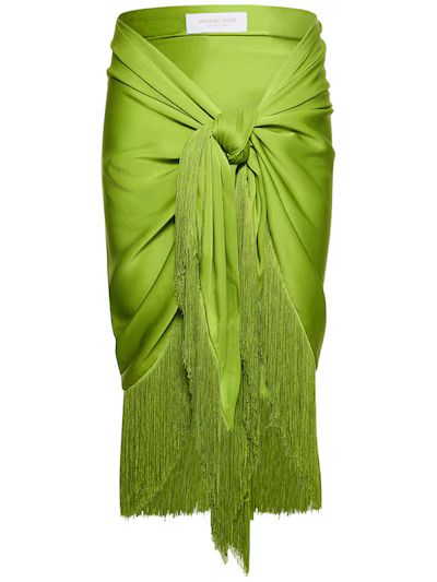 Fringed wrap midi skirt - Michael Kors Collection - Women | Luisaviaroma | Luisaviaroma