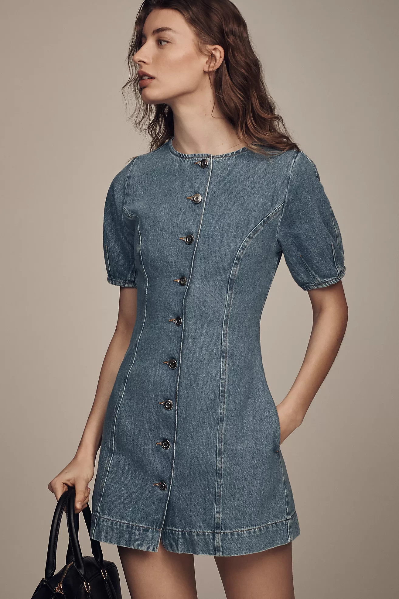 ALIGNE Aurelie Waisted Denim Mini Dress | Anthropologie (US)