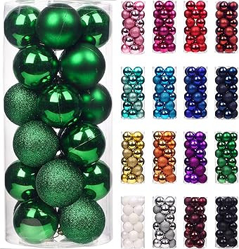 Emopeak 24Pcs Christmas Balls Ornaments for Xmas Christmas Tree - Shatterproof Christmas Tree Dec... | Amazon (US)
