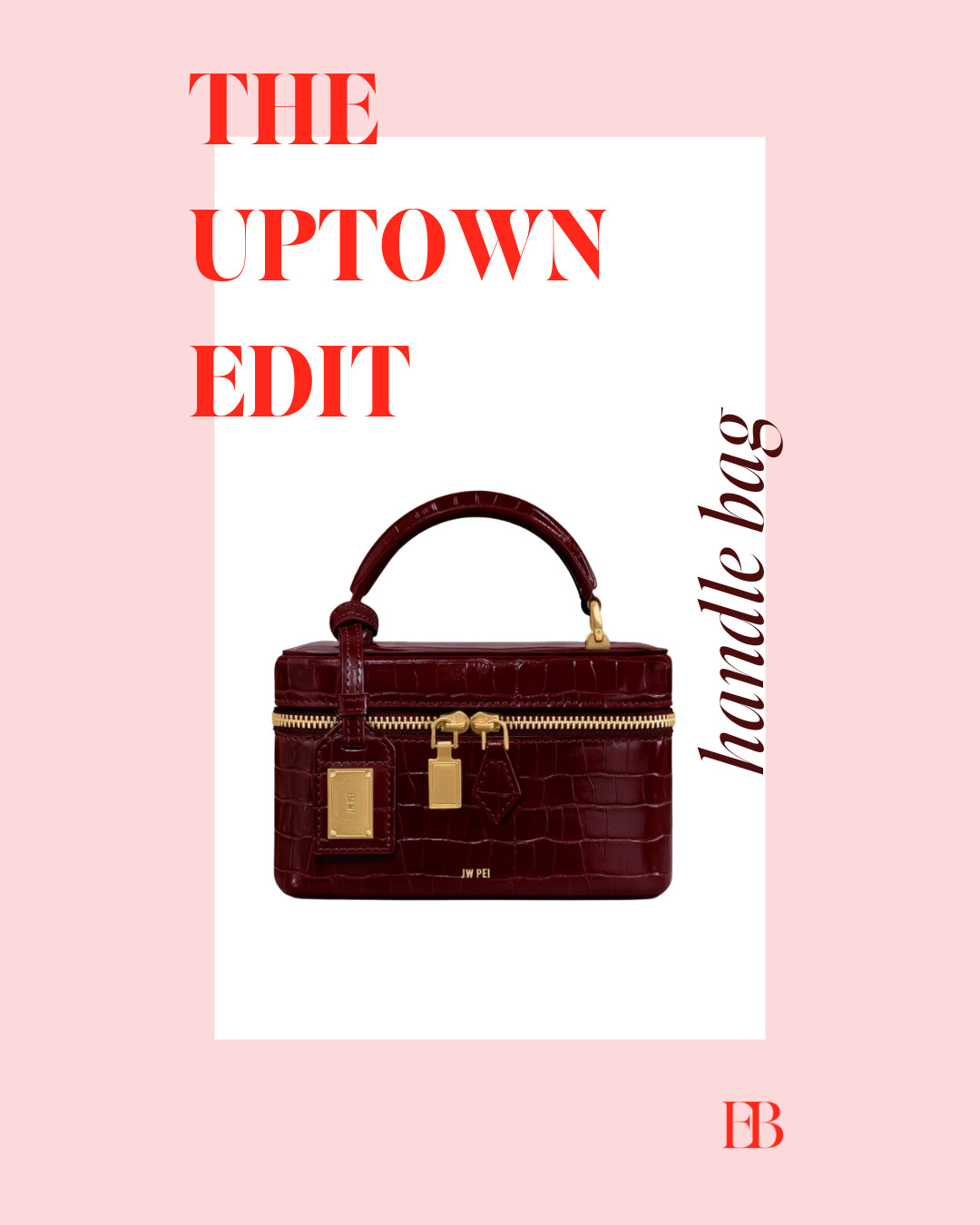 The Box Bag features a structured silhouette. It is crafted from croc-embossed vegan leather. The top handle and polished gold hardware add sophistication. 

 #LTKgrwm #LTKootd