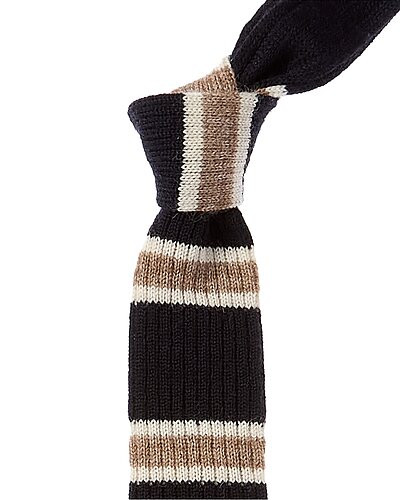 Navy Stripe Alpaca & Wool-Blend Tie | Gilt & Gilt City