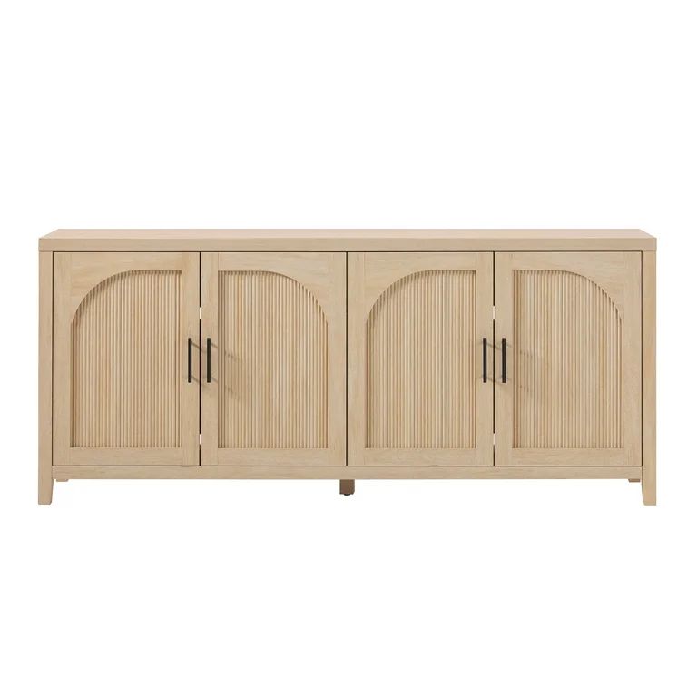 Walker Edison Modern 70" Reeded Sideboard with Arch, Coastal Oak - Walmart.com | Walmart (US)