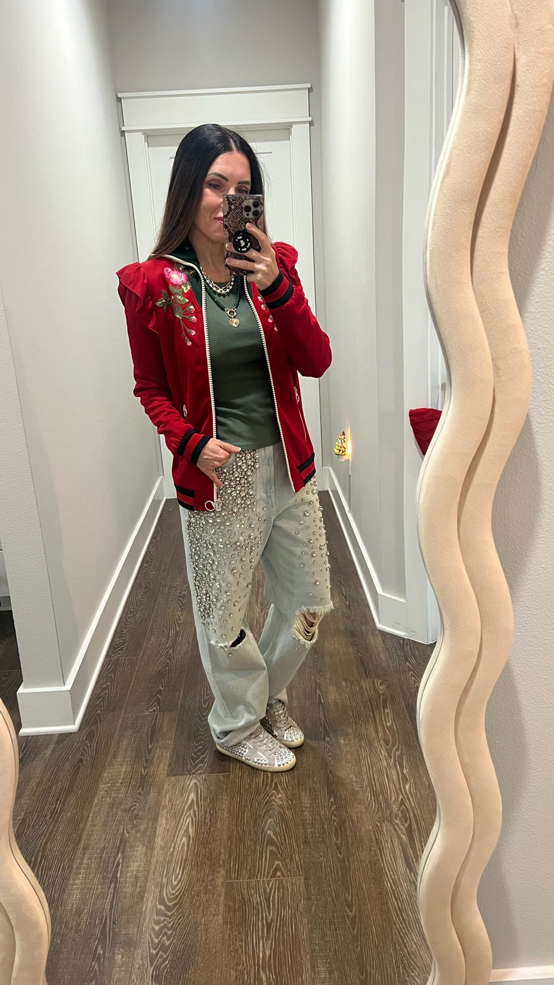 The best bling pants are on sale! Wearing a 28.  Do not size down  