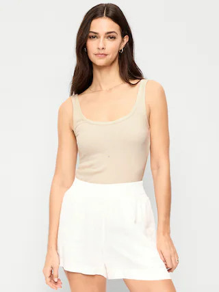 First-Layer Ribbed Scoop-Neck Tank Top | Old Navy (US)