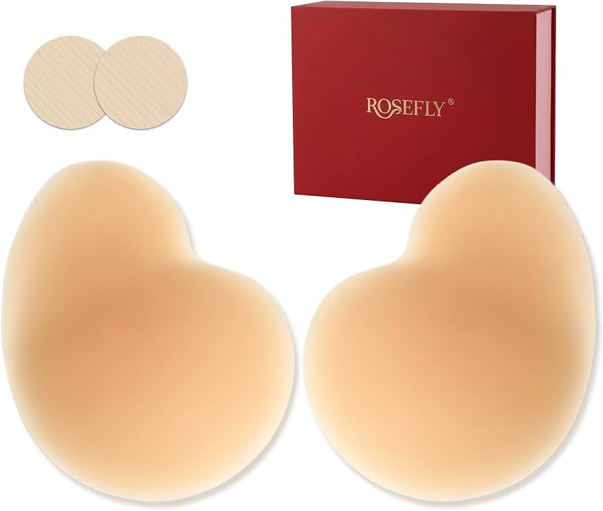 Rosefly Nipple Covers for Women - Hydrophobic Silicone, AB Adhesive, Reusable Seamless Invisible ... | Amazon (US)