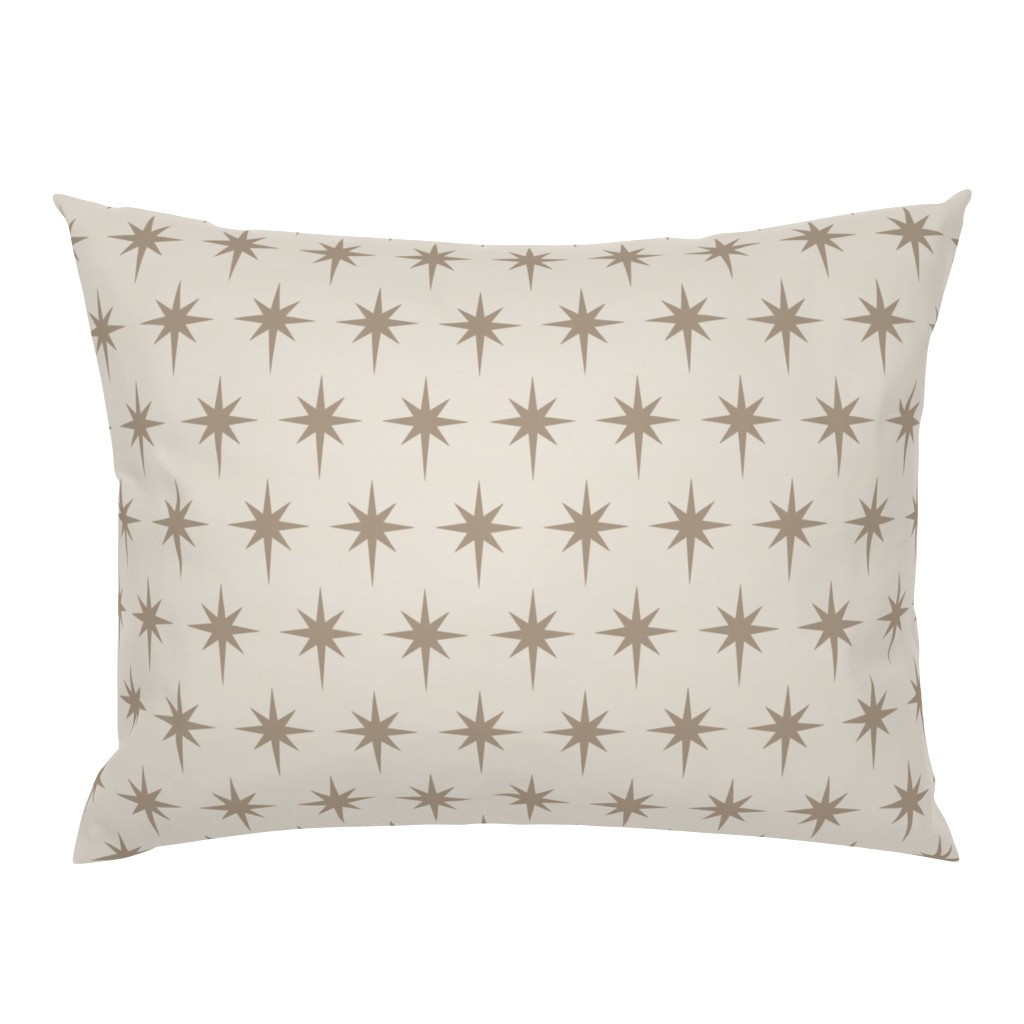Preppy mushroom beige brown and white grandmillenial star of Bethlehem Pillow Sham | Spoonflower | Spoonflower