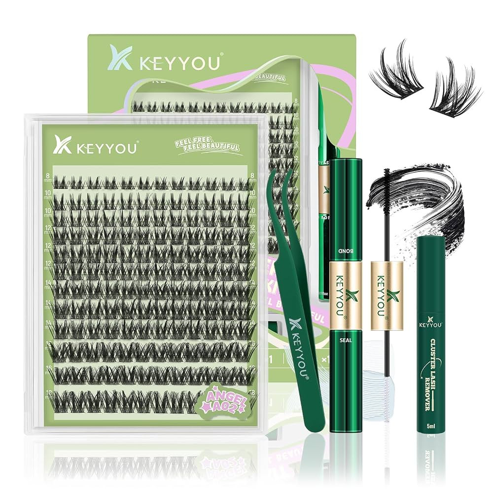 Extension Kit 144Pcs Angel Lash Clusters Kit Thick Eyelash Extension Kit with Glue and Seal,Tweez... | Amazon (US)