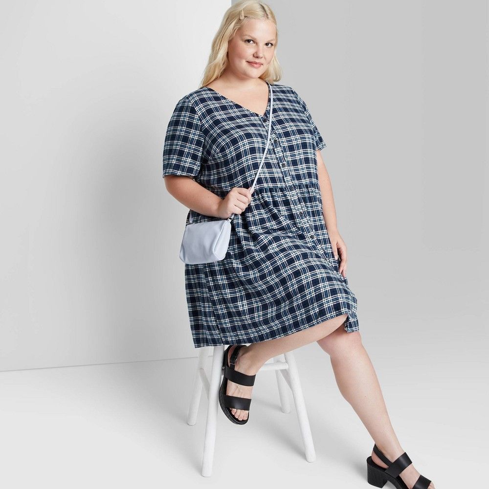 Women's Plus Size Short Sleeve Button-Front Woven Shirtdress - Wild Fable™ | Target
