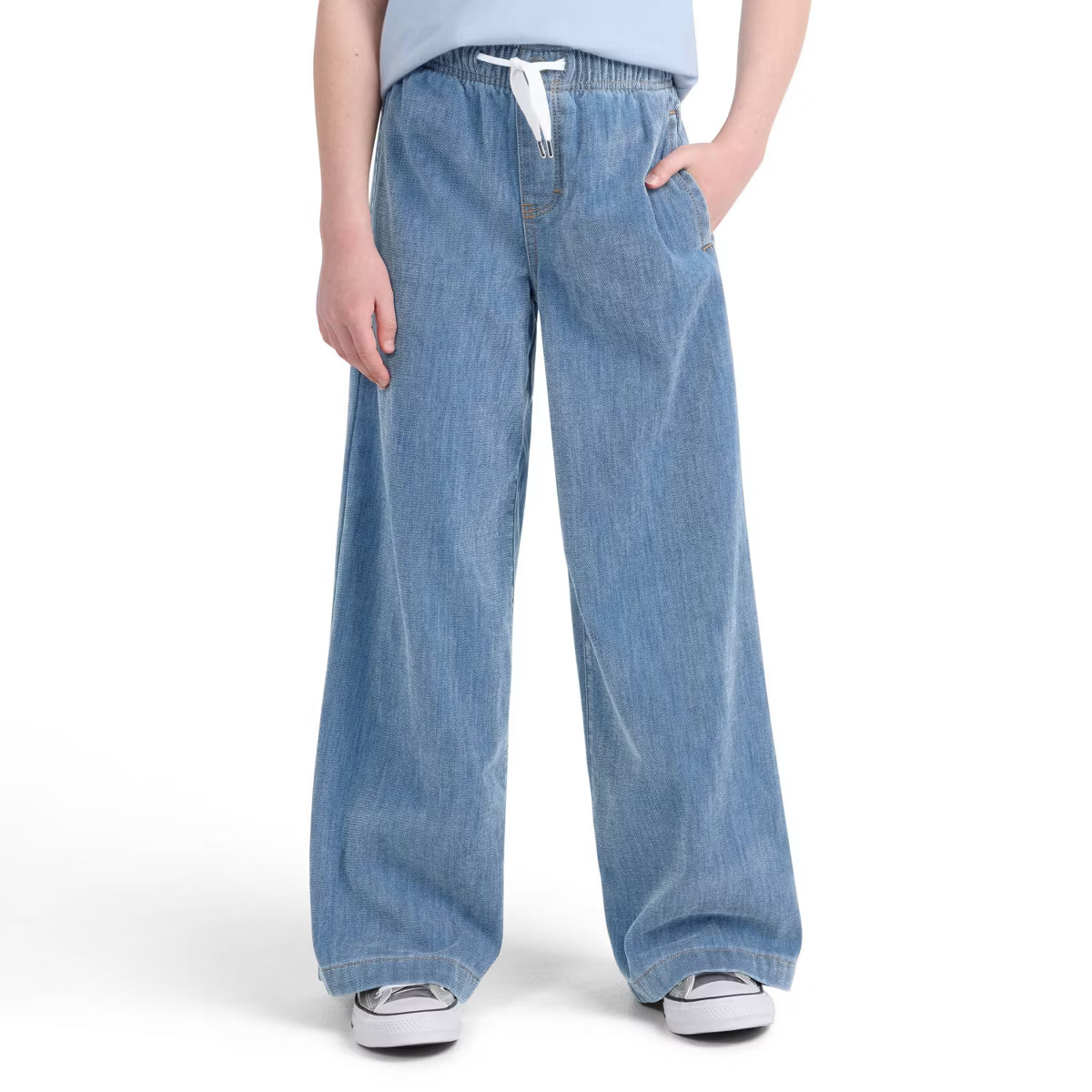 Levi's\u00ae Girls' High-Rise Pull-On Wide Leg Jeans - Dark Wash 8 | Target