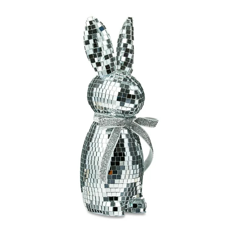 Easter Silver Disco Bunny Tabletop Decor, 8.5 in, by Way To Celebrate | Walmart (US)