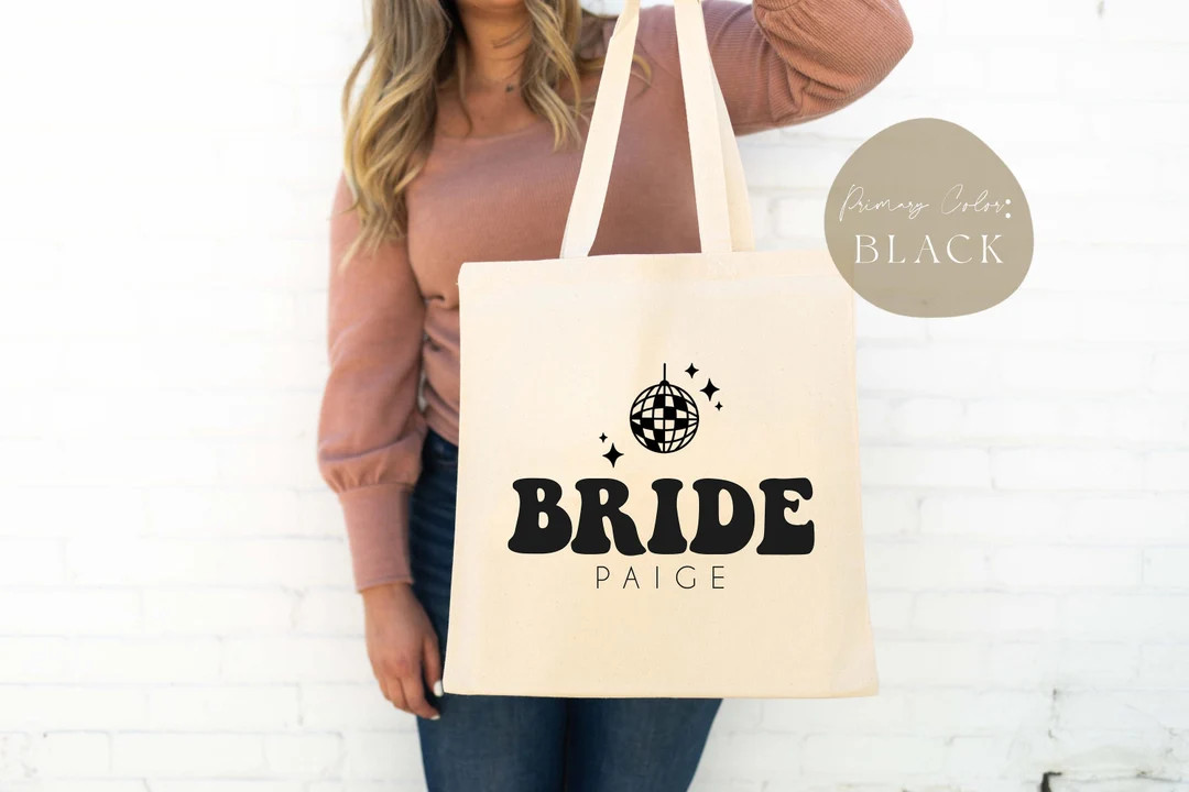 Custom Bachelorette Totes - Disco Bachelorette -  Bachelorette Welcome Bag - Bride Bags - Custom ... | Etsy (US)