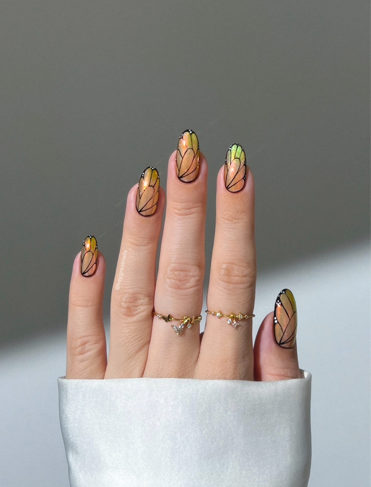 🦋🧡 monarch butterfly nails styled with matching rings ✨

#LTKBeauty #LTKStyleTip