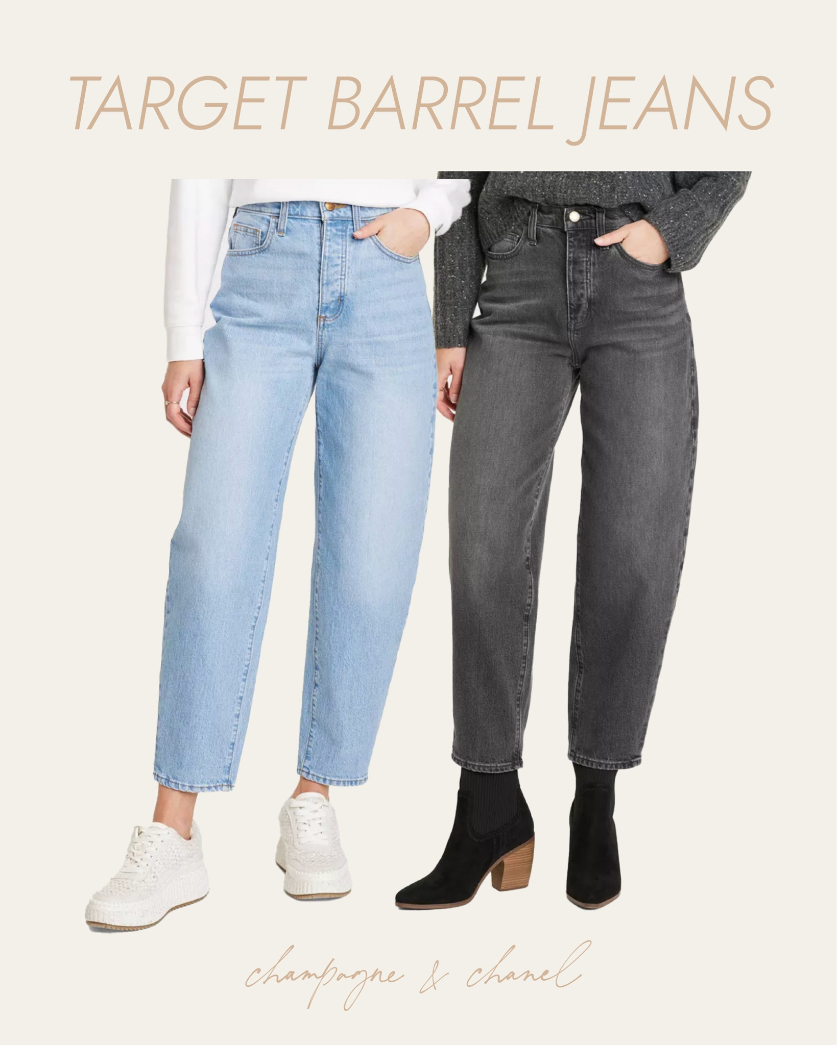 Balloon jeans from target! 

#LTKstyletip #LTKSeasonal #LTKfindsunder50