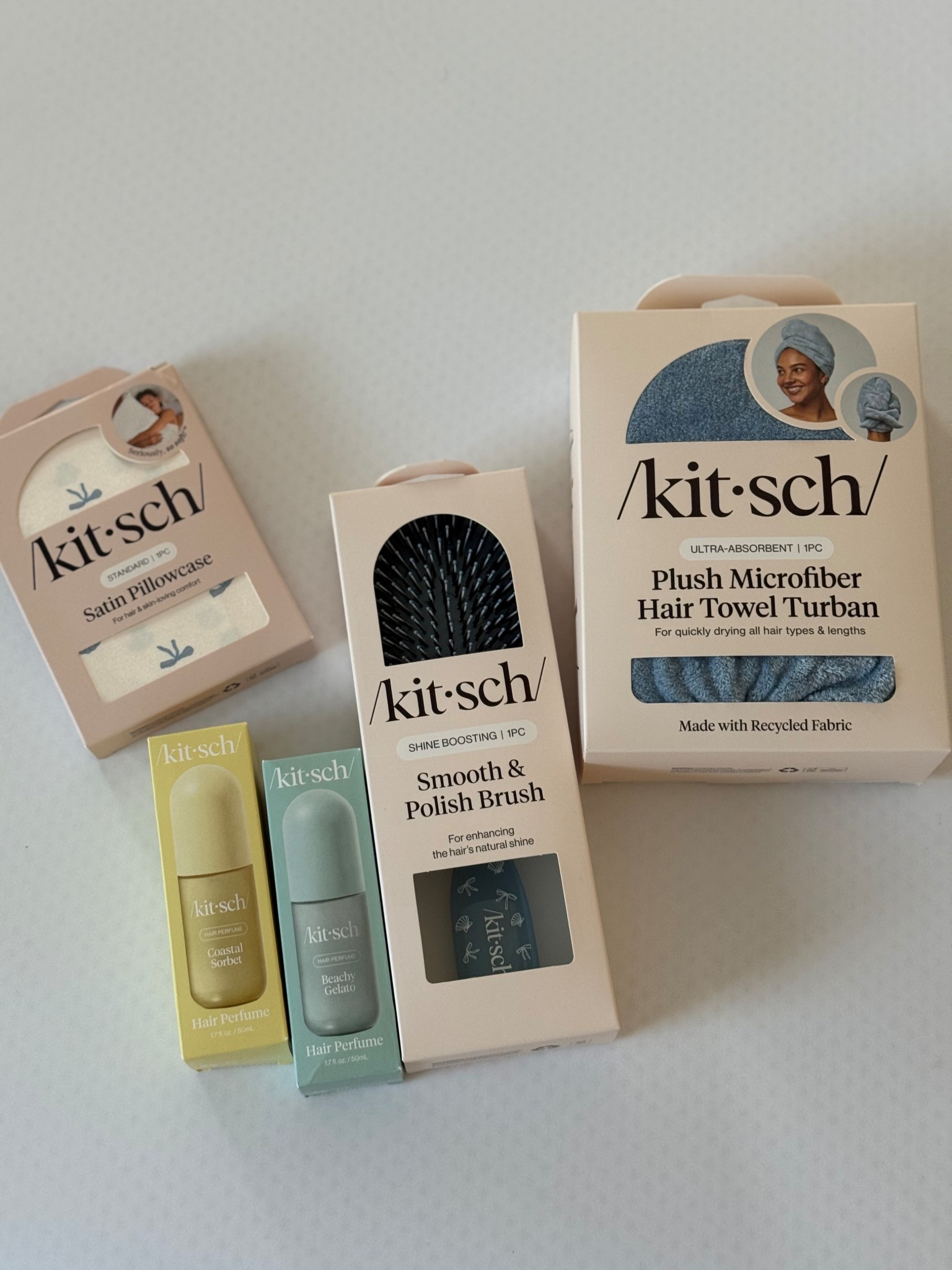 Okay wait… I did not expect to be THIS obsessed 🤍

We grabbed a few things from Kitsch and everything is actually so good…
The hair perfumes layered together?? I’m telling you it smells SO good (like clean + beachy + sweet all at once) 🌊✨

The brush makes my hair feel insanely smooth and shiny, and I didn’t think a pillowcase would make a difference but it actually does 😳

And Tenley is fully committed to the hair towel… she uses it every single night now lol

Linking everything because this ended up being one of those random finds that turned into a full routine 💁‍♀️

#LTKselfcare #LTKmomlife #LTKBeauty
