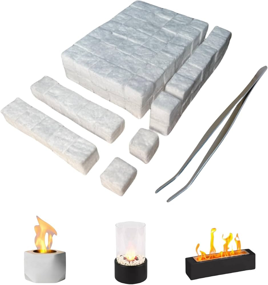 96 Pcs Small Ceramic Wool Wick for Tabletop Fire Pit, Suitable for Ethanol Fireplace Fuel，Carbo... | Amazon (US)