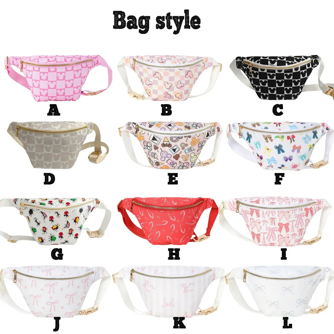 Magical Mouse Checker Fanny Pack: Kids Disneyland Crossbody Bag | Etsy (US)