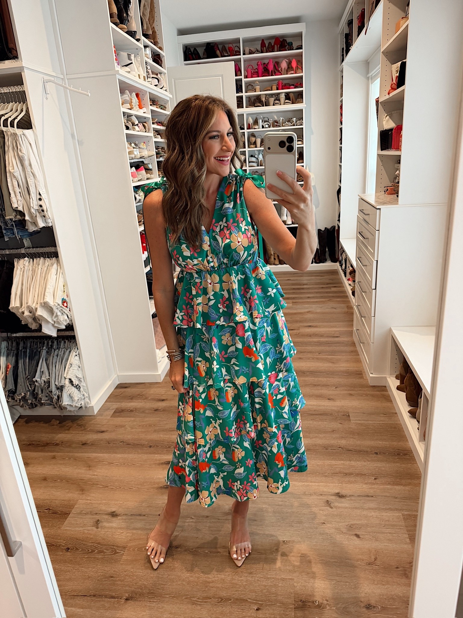 In a small maxi dress, heels and accessories- fits tts.

#LTKootd #LTKWedding #LTKSeasonal