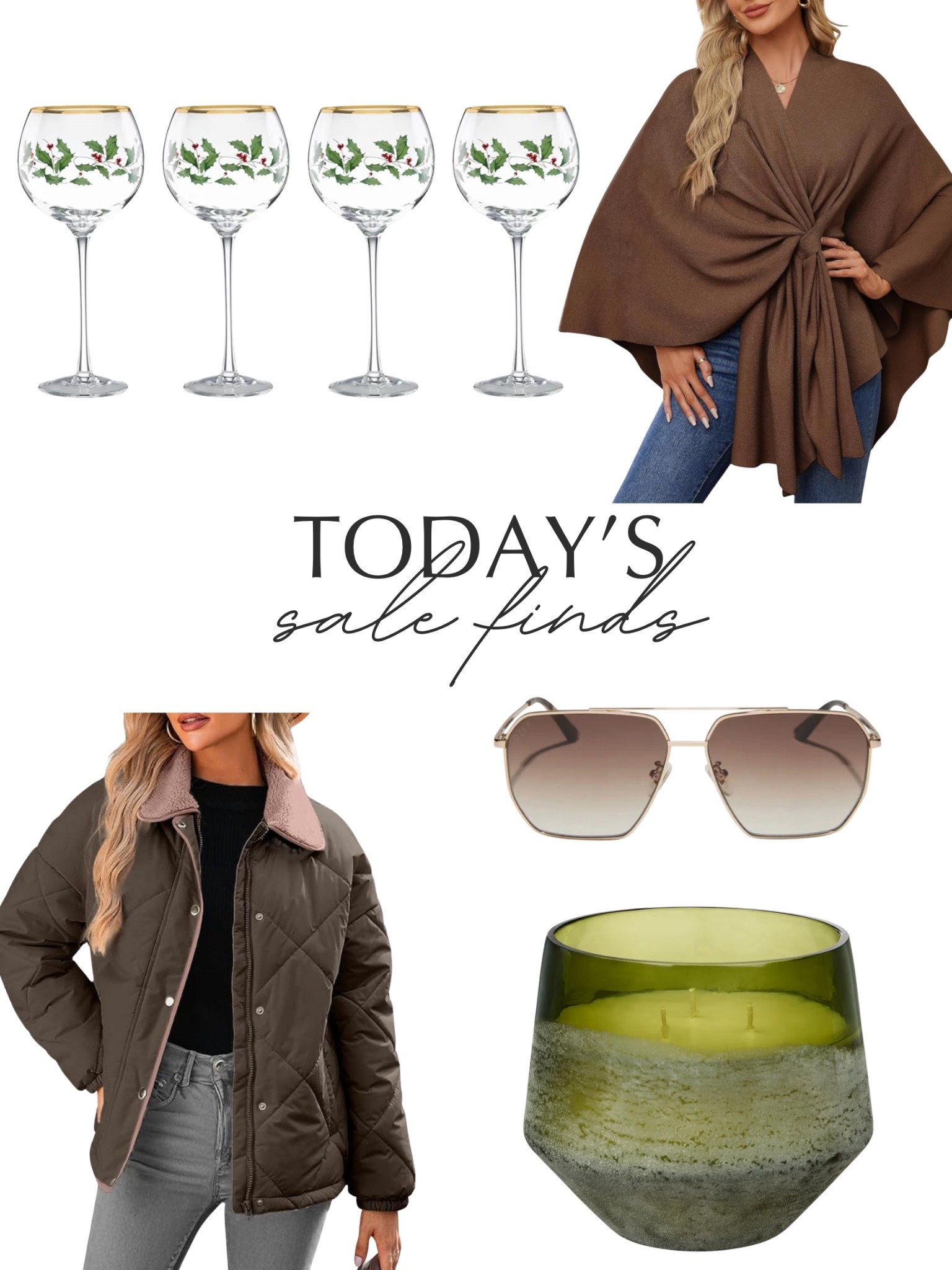 Amazon quilted jacket, Amazon wrap sweater, Amazon holiday wine glasses 

#LTKGiftGuide #LTKFindsUnder50 #LTKSaleAlert
