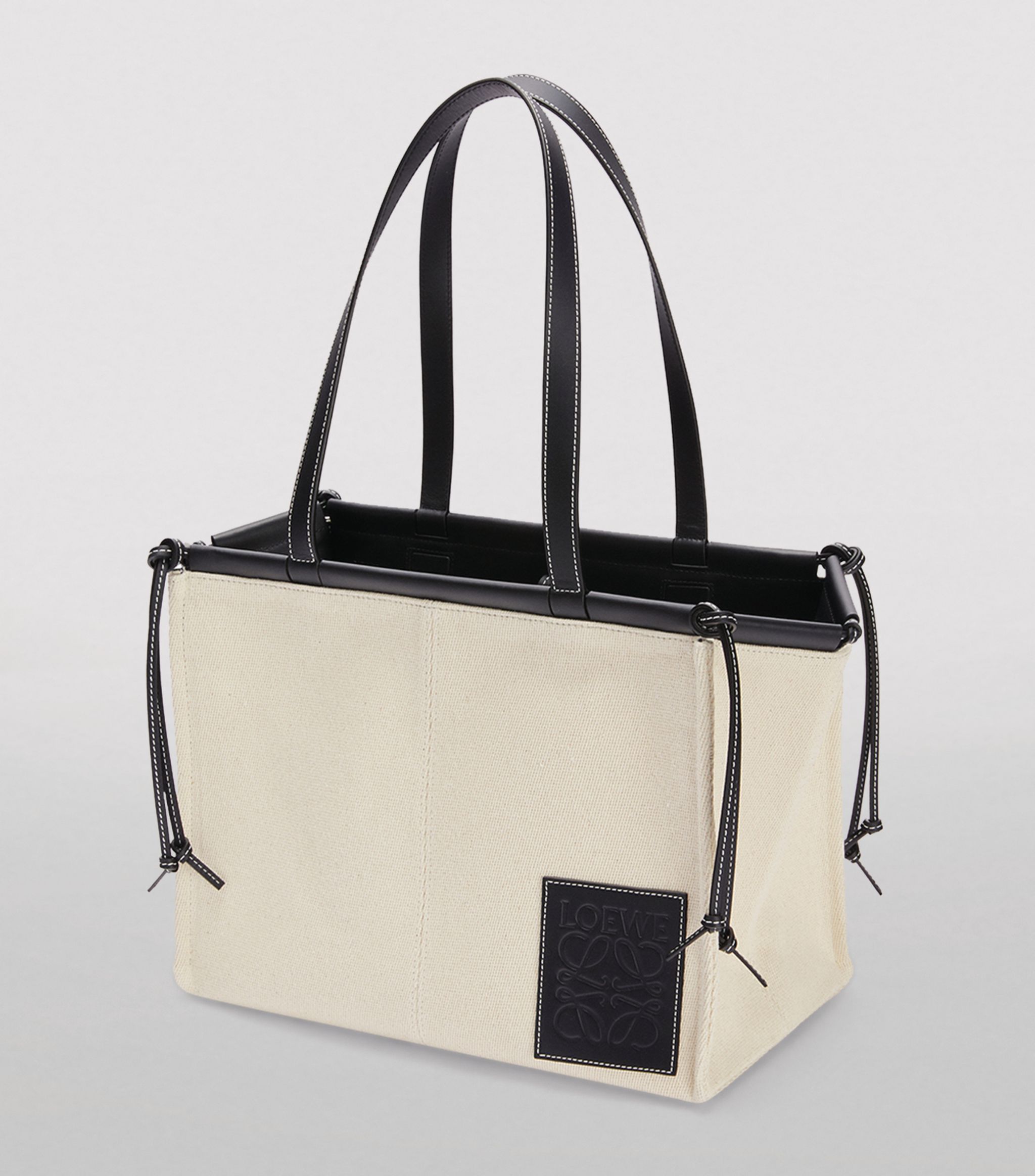 Leather-Trim Canvas Cushion Tote Bag | Harrods