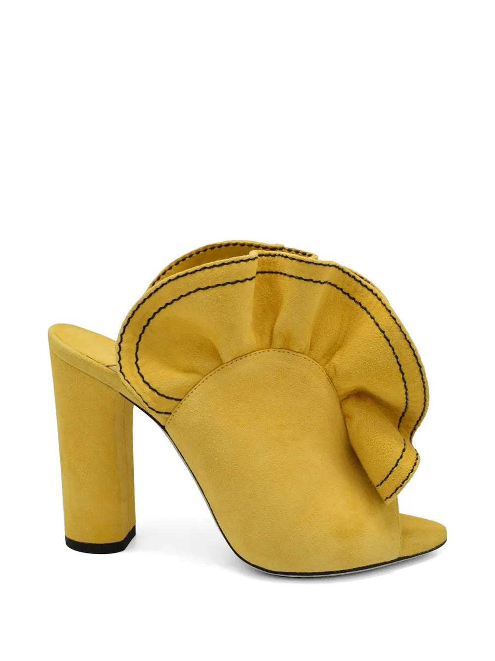 Jimmy Choo Haile ruffled suede sandals - Yellow | Farfetch Global