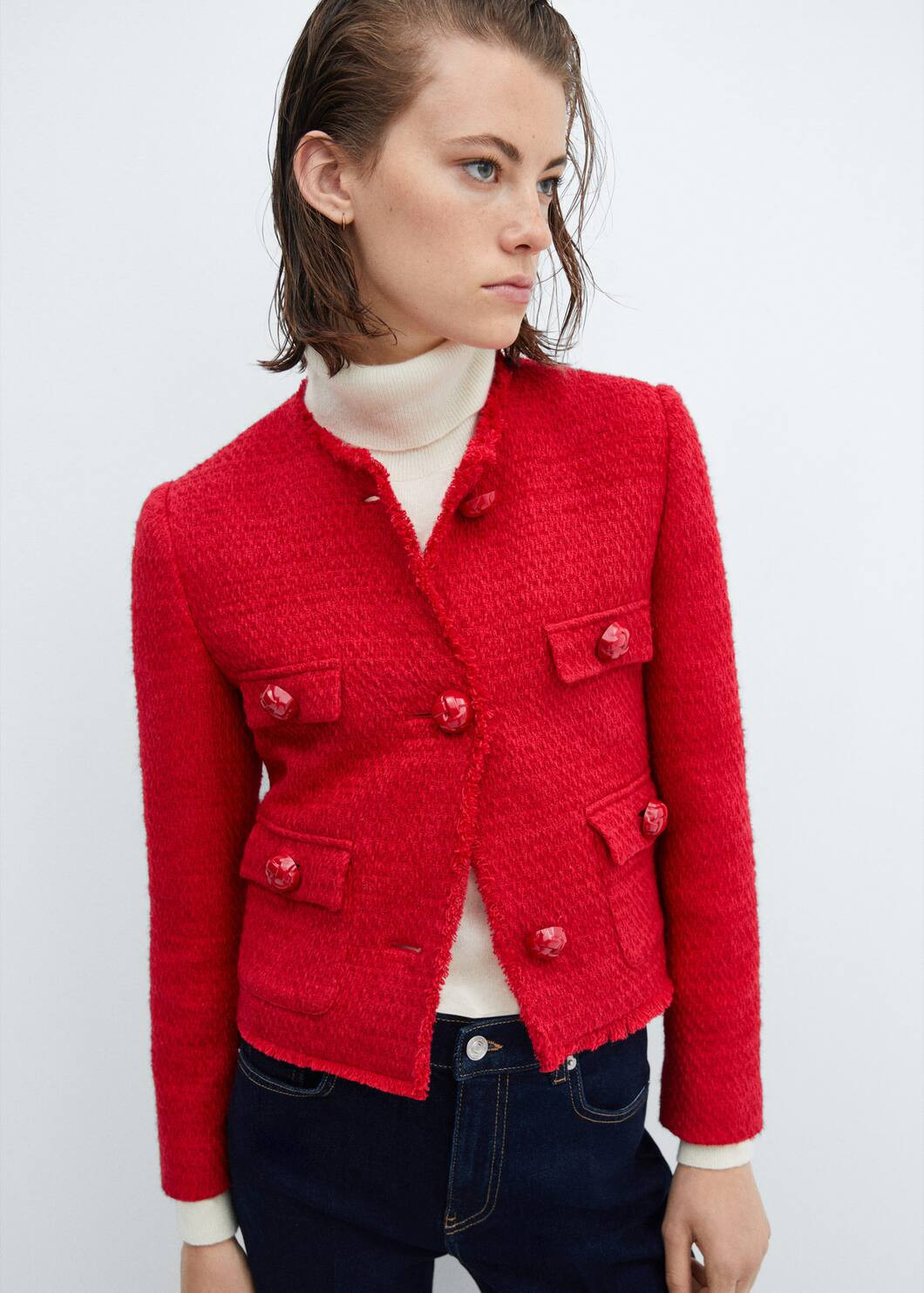 Pocket tweed jacket -  Women | Mango USA | MANGO (US)