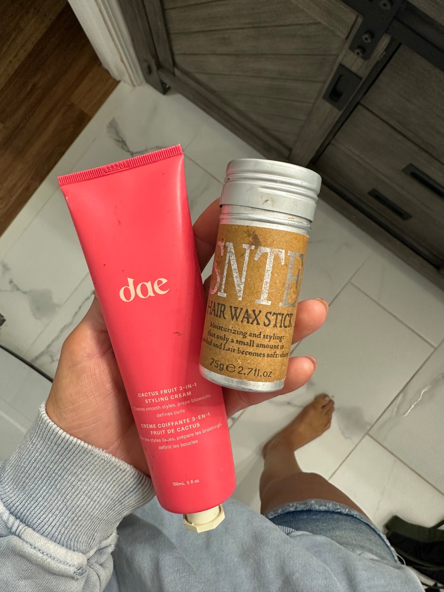 These are the products I use to slick my hair back tight and smooth for my runs!