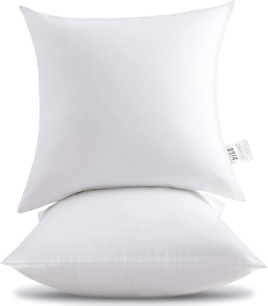 HITO 18x18 Pillow Inserts (Set of 2, White)- 100% Cotton Covering Soft Filling Polyester Throw Pi... | Amazon (US)