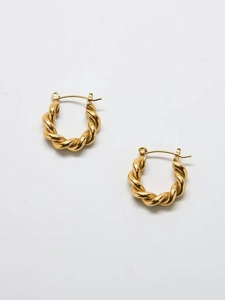 Gold Oval Twist Hoop Earrings | Gap (US)