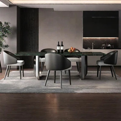 Modern luxury rectangular marble dining table set | Wayfair North America