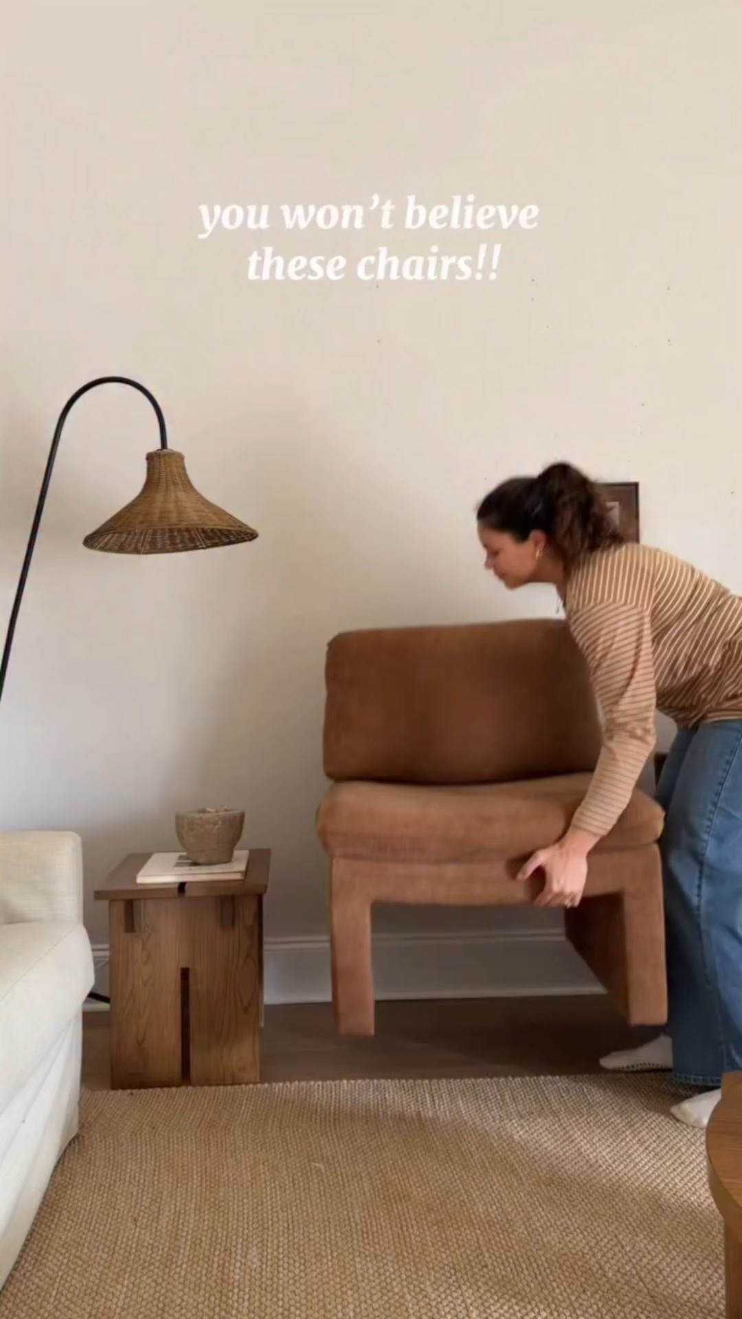 Follow + Comment “CHAIR” The most incredible accent chairs!!!😍 + all of my living room sources! These chairs come fully assembled and have the most beautiful fabric!! So comfy for everyone!!🤎 love LOVE these chairs! #mcmhome #targethome #targetdecor