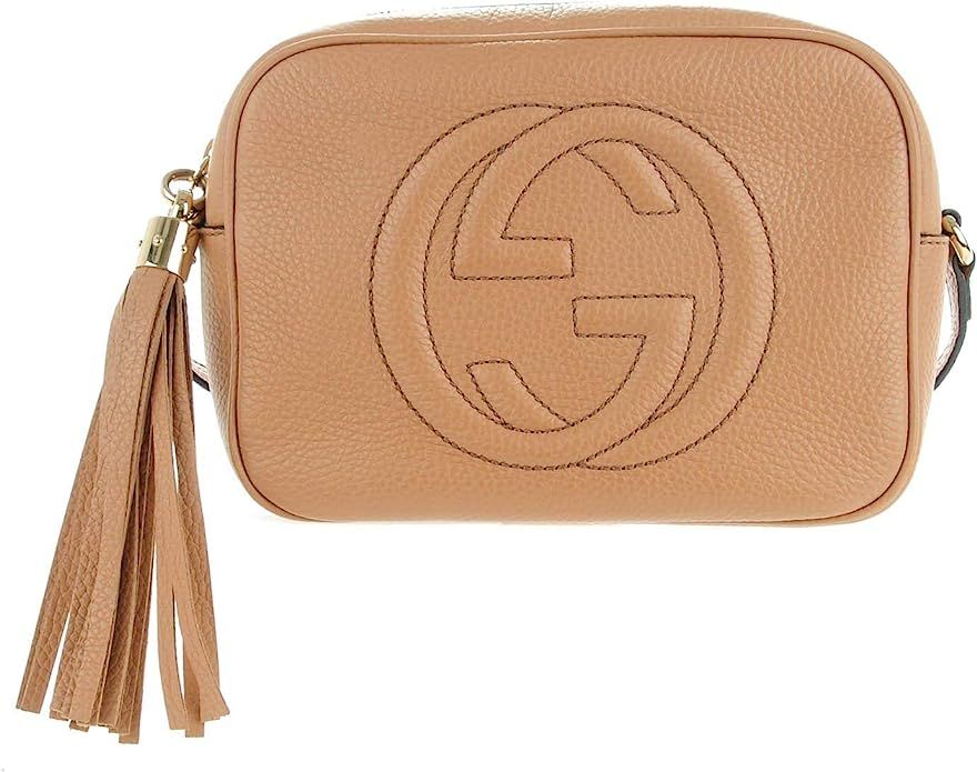 GUCCI Soho Disco Camelia Beige Rose Pink Light brown Leather Crossbody Bag New | Amazon (US)