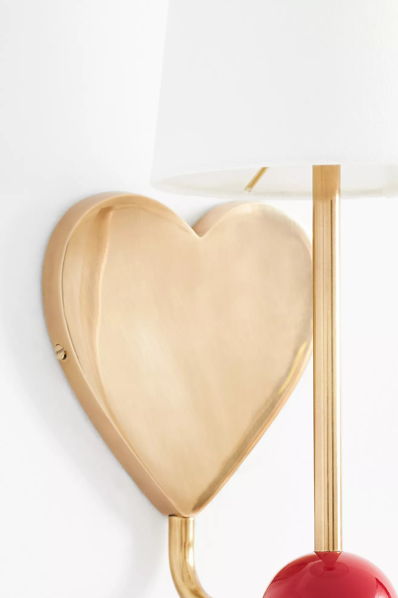 Quinn Heart Brass Enameled Shaded Sconce Wall Light | Anthropologie (US)