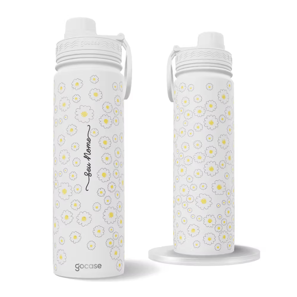 Garrafa Térmica Fresh - Margaridas Manuscrita | Gocase (BR)