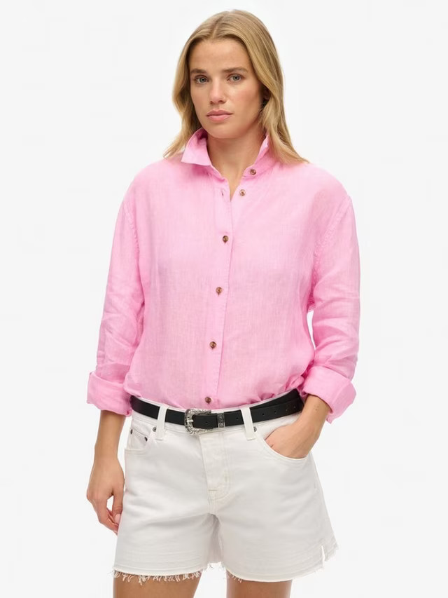 Superdry Casual Linen Rich Boyfriend Shirt | John Lewis (UK)