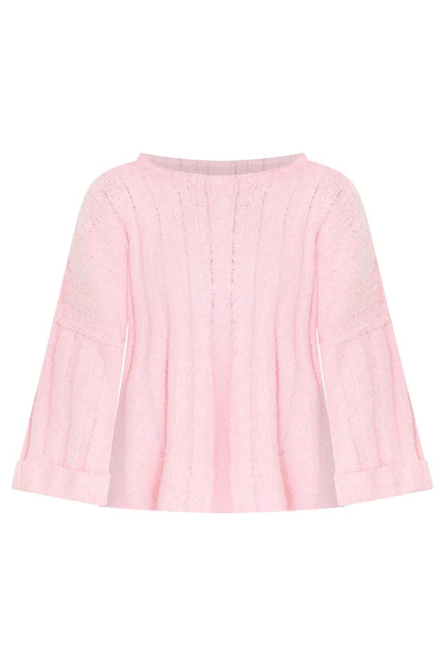Let's Be Friends Pink Textured Sweater | Pink Lily