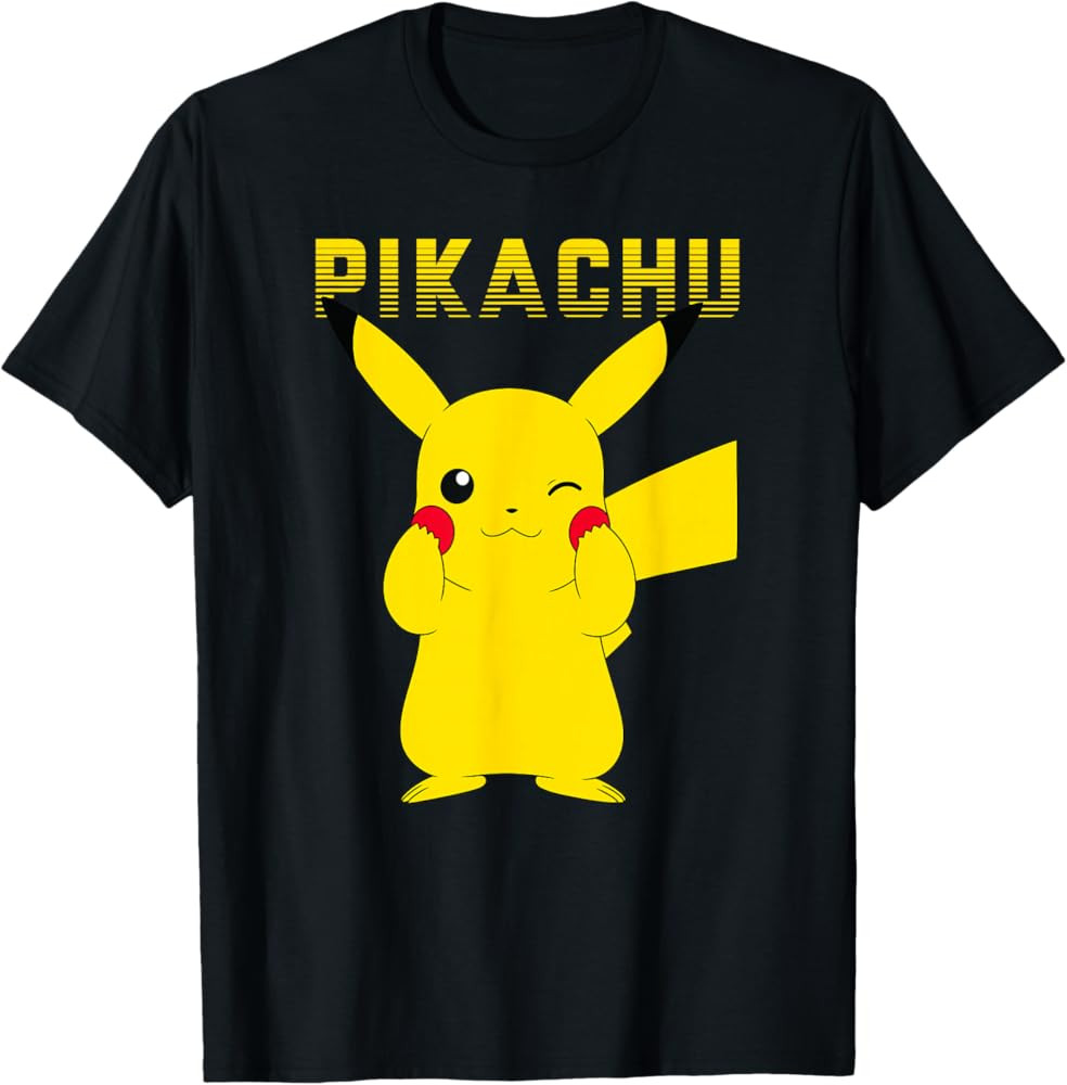 Pokémon Pikachu Adorable Pika Pika Cute Logo T-Shirt | Amazon (US)