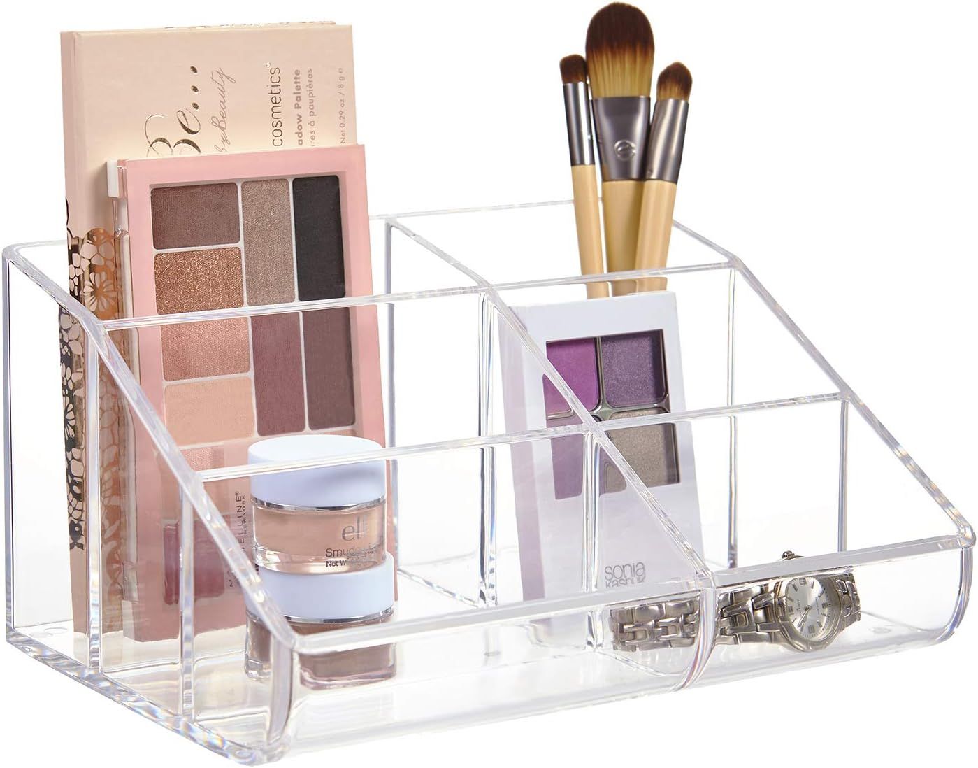 STORi Clear Plastic 6-Compartment Vanity Makeup Organizer | Amazon (US)