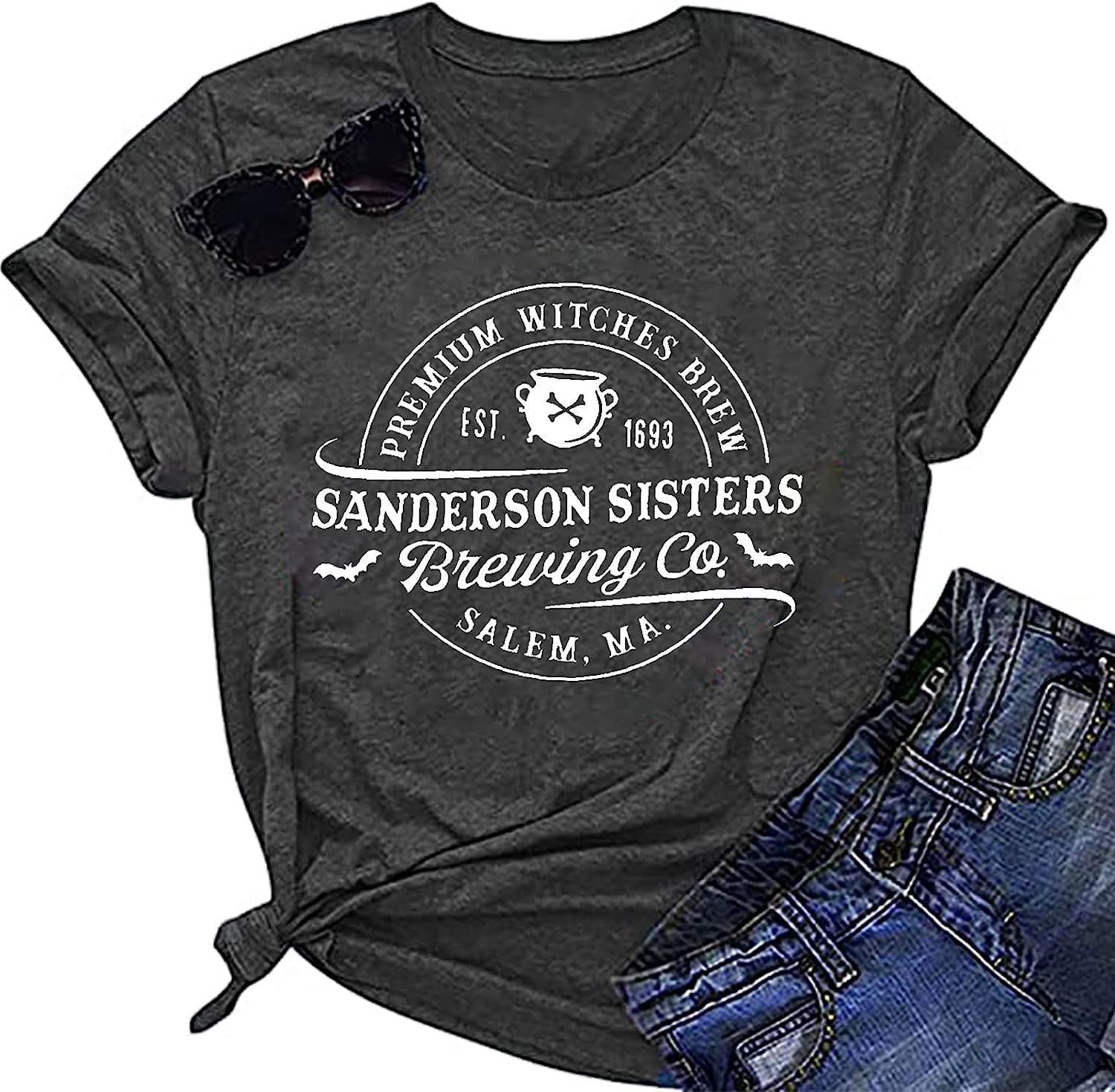Sanderson Sister Brewing Co Halloween T-Shirt Women Halloween Hocus Pocus Tees Halloween Graphic T-S | Amazon (US)