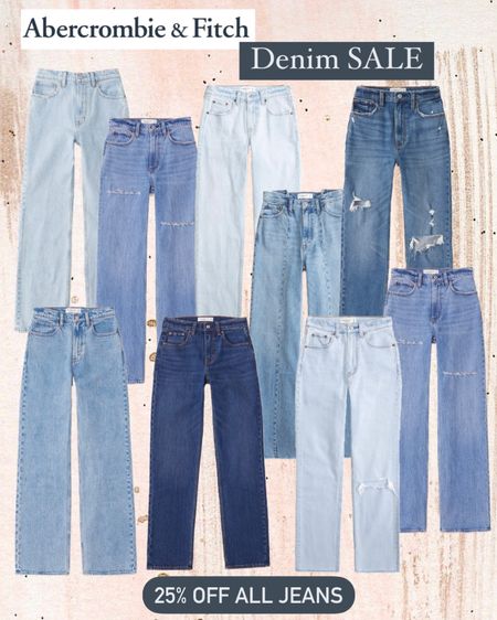 ABERCROMBIE SALE‼️ 25% OFF all DENIM! 15% OFF almost everything else! 

Use code: 
✨ DENIMAF ✨

Abercrombie Semi-Annual Denim Sale is happening right now! This includes all different jeans - washes, fits, sizes, and styles! 

Abercrombie & Fitch Jeans, Jeans Sale, Denim Sale, Curve Love, High Rise , Wide Leg , Relaxed Fit, 90s Jeans, ultra high rise, high waisted, baggy jeans, fitted jeans, skinny jeans, straight leg jeans, boot cut jeans , low rise, straight jeans, ankle jeans, white jeans, white denim, white pants, vintage jeans, trending, spring sale, spring outfits, relaxed jeans, oat colored jeans, tan jeans, beige jeans, neutral jeans , black denim, black jeans, black pants, medium wash jeans, dark wash jeans, light wash jeans, light denim, dark denim, distressed jeans, ripped jeans, favorite jeans, best sellers, grey jeans, light pink jeans, blue stripe pants, white jeans 

#LTKfindsunder100 #LTKSpringSale #LTKsalealert