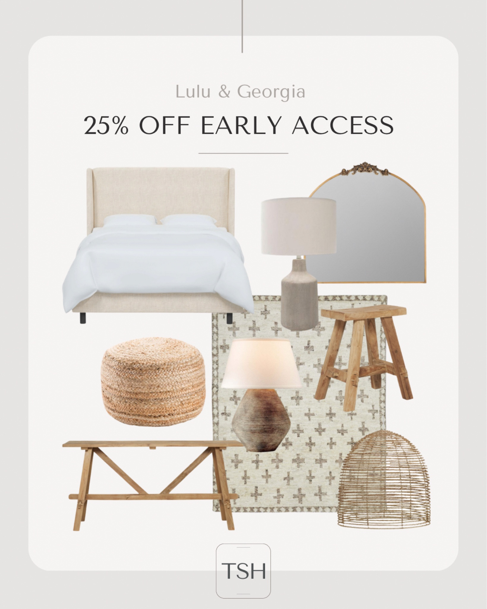 Lulu & Georgia Anniversary Sale  Use code EARLY25 for 25% off!
Fall decor 
Home decor 
Upholstered bed
Vintage stools 
Lighting 
Table lamps
Area rug
Neutral home
Antique mirror 

#LTKSeasonal #LTKhome #LTKsalealert