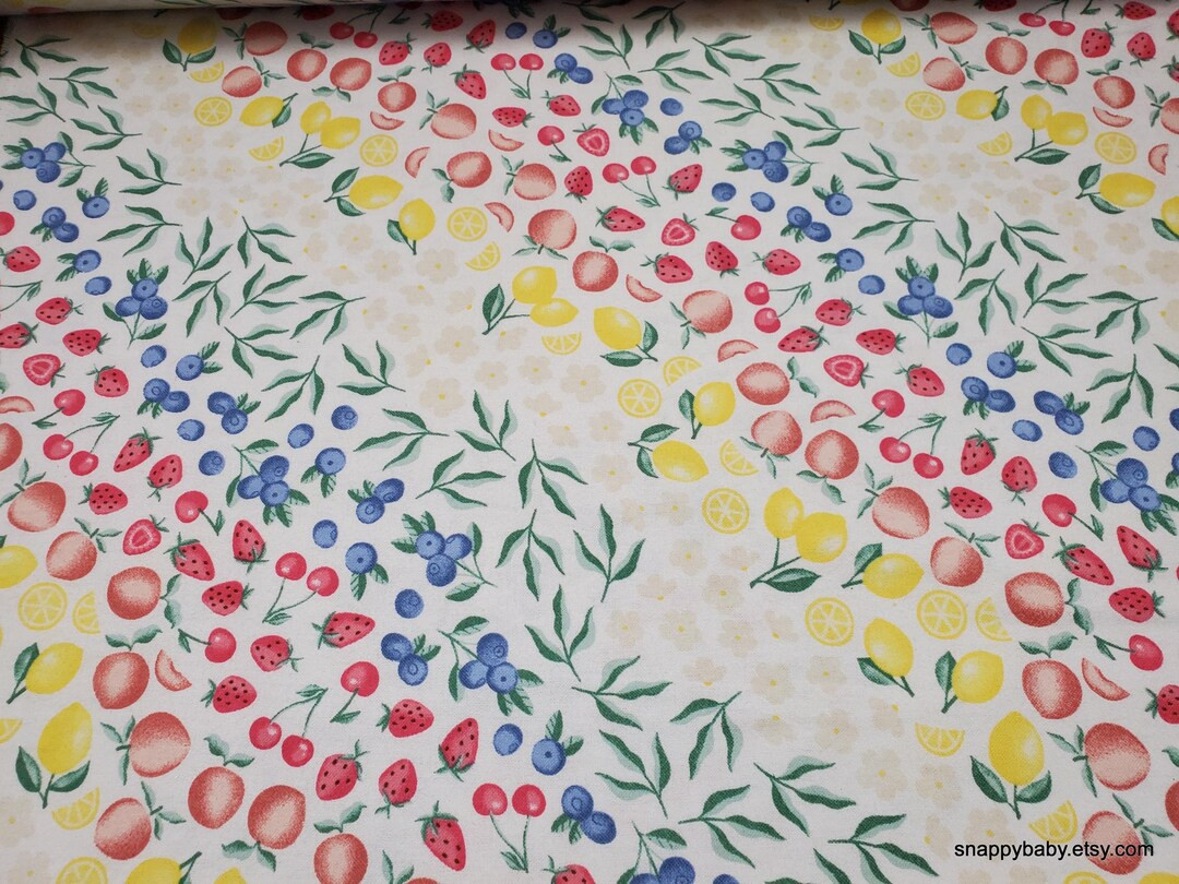 Flannel Fabric - Tossed Fruit Mixed on White - by the Yard - 100% Cotton Flannel - Etsy | Etsy (US)