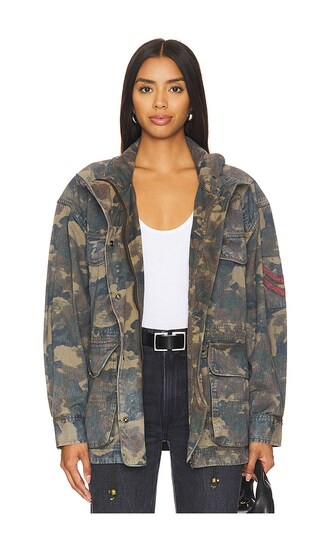x We The Free Arya Utility Camo Jacket in Dusty Olive Combo | Revolve Clothing (Global)