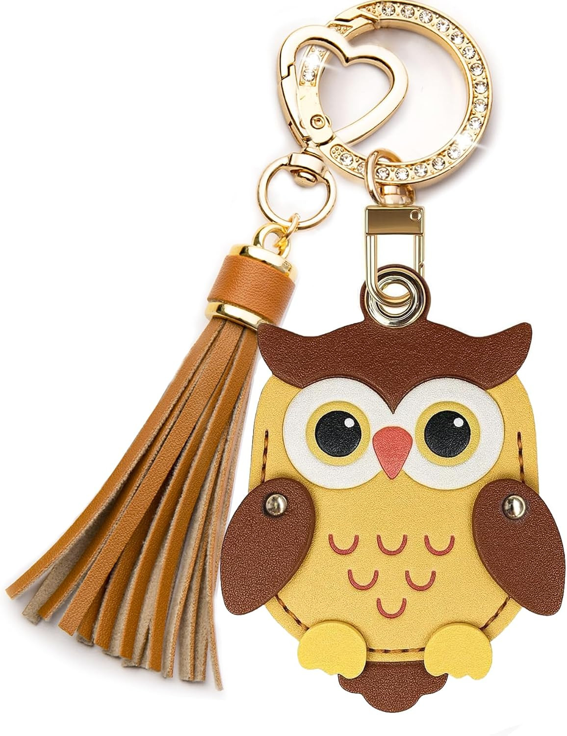 Airtag Keychain Cute Anime Leather Keychain with Bling Keychain Wristlet and Tassel Bag Charm | Amazon (US)