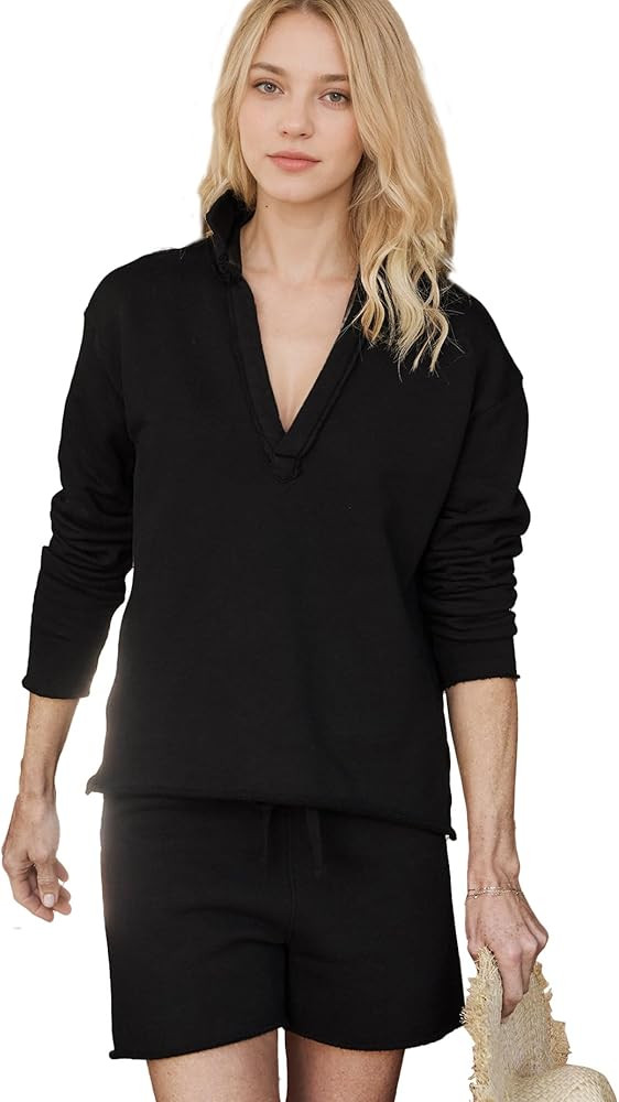 2 Piece Sets for Women Casual Nantucket Travel Set Long Sleeve Patrick Pullover Sweatshirt Shorts... | Amazon (US)